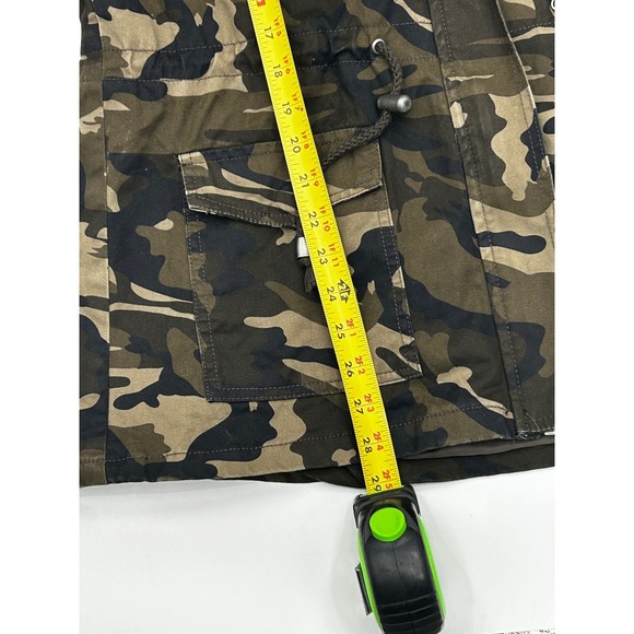 Ashley Blue Womens Camo Military Anorak Jacket Burgundy Faux Fur Collar Medium - Picture 9 of 10